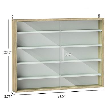 Wall-Mount Display Shelf with Adjustable Glass Doors for Home Décor