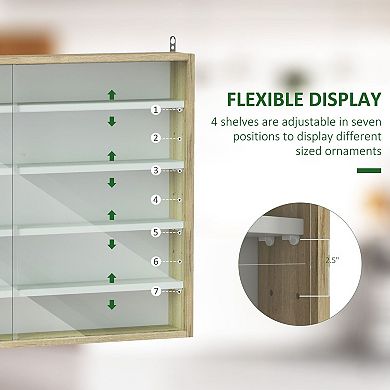 Wall-Mount Display Shelf with Adjustable Glass Doors for Home Décor