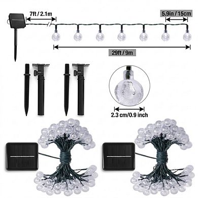 Outdoor waterproof solar string lights, 2-Pack 120 LED lights (Multicolor)
