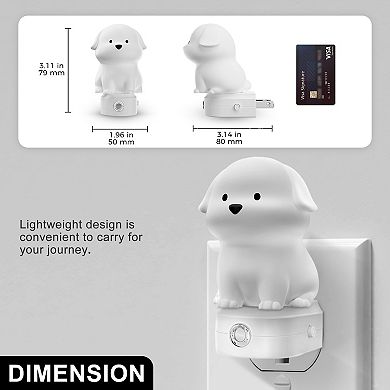 0.5W Integrated LED Dimmable Dog Night Light Color Changing Button Adjustable Dusk to Dawn 2 Pack