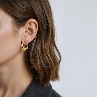 Women's Thick Hoop Earrings with Rounded Modern Design