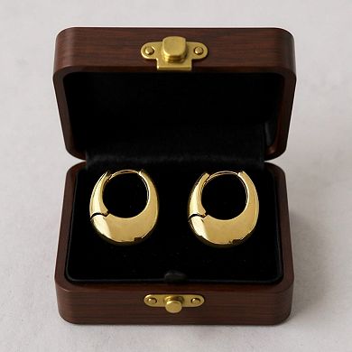 Women's Thick Hoop Earrings with Rounded Modern Design