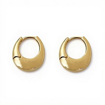 Women's Thick Hoop Earrings with Rounded Modern Design