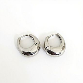 Women's Thick Hoop Earrings with Rounded Modern Design