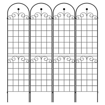 Loheer 4 Pack Metal Garden Trellis for Climbing Plants Outdoor Rustproof Plant Support