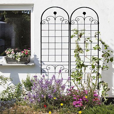 Loheer 4 Pack Metal Garden Trellis for Climbing Plants Outdoor Rustproof Plant Support