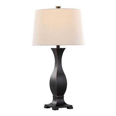 Loheer Contemporary Polyresin Table Lamp Set with Linen Shade, Set of 2