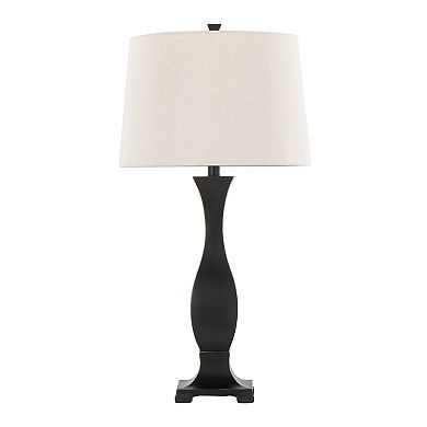 Loheer Contemporary Polyresin Table Lamp Set with Linen Shade, Set of 2