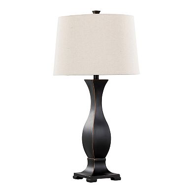 Loheer Contemporary Polyresin Table Lamp Set with Linen Shade, Set of 2