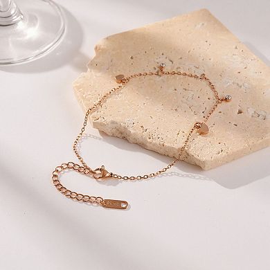 Dainty Heart Charm Anklet with Delicate Chain and Mini Accent Droplets for a Soft Feminine Touch