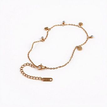 Dainty Heart Charm Anklet with Delicate Chain and Mini Accent Droplets for a Soft Feminine Touch