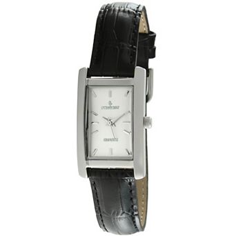 Peugeot Womens Watch 34mm x 20mm Black Dial Contour Dress Black Leather Strap