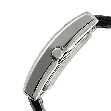 Peugeot Womens Watch 34mm x 20mm Black Dial Contour Dress Black Leather Strap