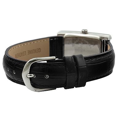 Peugeot Womens Watch 34mm x 20mm Black Dial Contour Dress Black Leather Strap