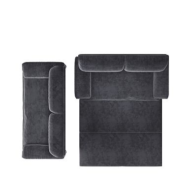 Pnronnc Convertible Velvet Sofa, Queen Pull Out 3-in-1 Sofa Bed with Side Storage