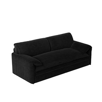 Pnronnc Convertible Velvet Sofa Queen Pull Out 3-in-1 Sofa Bed with Side Storage