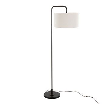 Loheer Contemporary Metal Floor Lamp with Linen Shade