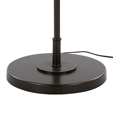 Loheer Contemporary Metal Floor Lamp with Linen Shade