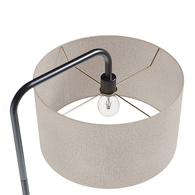 Loheer Contemporary Metal Floor Lamp with Linen Shade