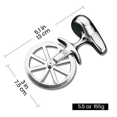 Gourmet Easy Pizza Cutter Stainless Steel Ultra Durable Non-Slip Ergonomic Easy Clean