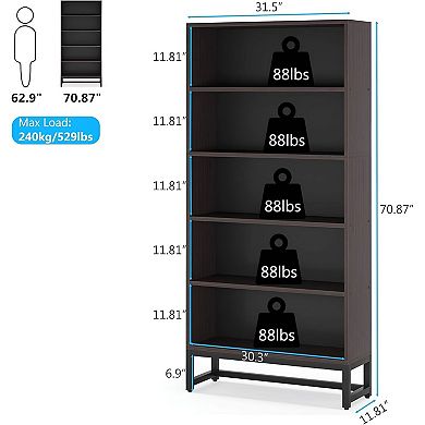 5-Tier Bookshelf for Home, Office, Classroom, Books, and Collectibles
