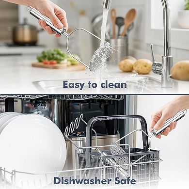2PCS Mashed Potato Masher, Stainless Steel Potato Smasher, Masher Kitchen Tools for Avocado, Bean