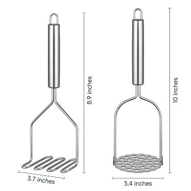 2PCS Mashed Potato Masher, Stainless Steel Potato Smasher, Masher Kitchen Tools for Avocado, Bean