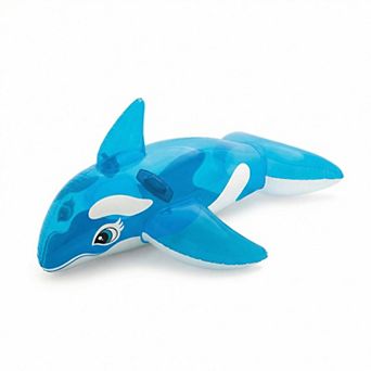 Inflatable Orca Pool Float Ride On Water Float with Handles Outdoor Swimming Pool Lake Float