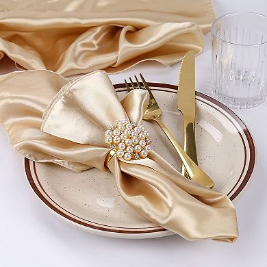 Napkin Rings 12-Piece Set Metal Rhinestone Flower Buckle Table Decoration