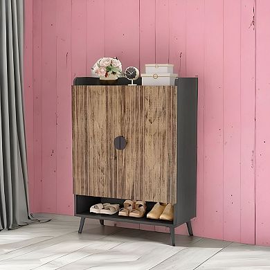 7-Tier Shoe Storage Cabinet with Doors, Holds 24 Pairs, Adjustable Shelves
