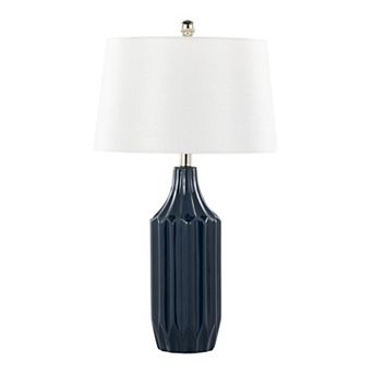Loheer Contemporary Ceramic Table Lamp with White Shade