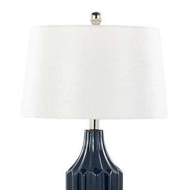 Loheer Contemporary Ceramic Table Lamp with White Shade
