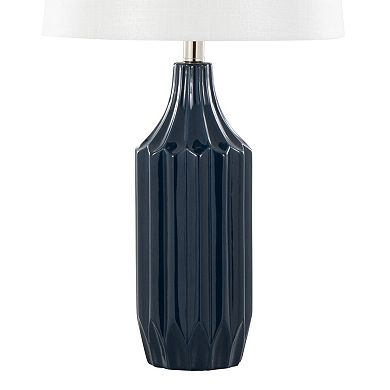 Loheer Contemporary Ceramic Table Lamp with White Shade