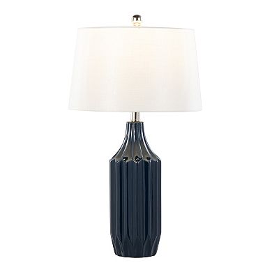 Loheer Contemporary Ceramic Table Lamp with White Shade