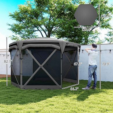 Pop-Up Outdoor Screen Gazebo for 1012 People with Mesh Walls and Sun Protection