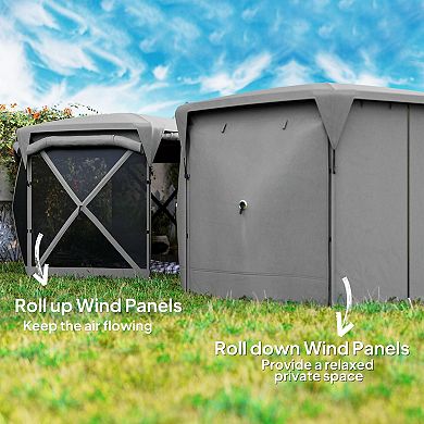 Pop-Up Outdoor Screen Gazebo for 1012 People with Mesh Walls and Sun Protection