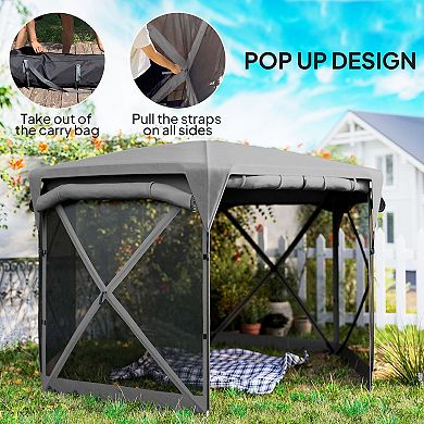Pop-Up Outdoor Screen Gazebo for 1012 People with Mesh Walls and Sun Protection
