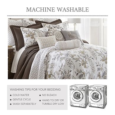 Floral Peacock Cotton Pre-washed Reversible King Bedspread Set