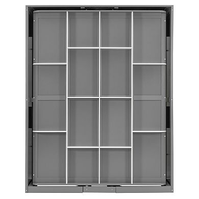 Loheer Rotating Queen Murphy Bed with Hidden Storage Racks and Space Saving Design