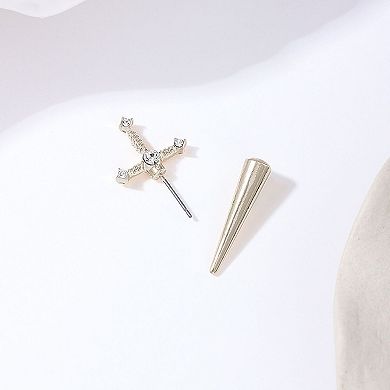Women's Swords Drop Earrings with Crystals