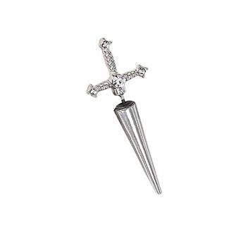 Women's Swords Drop Earrings with Crystals