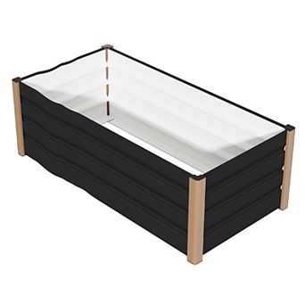8x3x1.3 ft Deep Raised Garden Bed Planter Box, Heavy-Duty Aluminum Alloy, Rust-Resistant