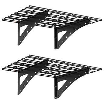 Wall Mounted Heavy-Duty Metal Shelf 2-Pack for Garage or Storage Room