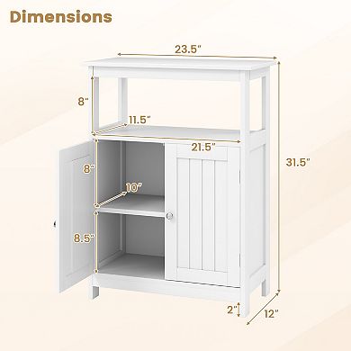 Bathroom Floor Storage Cabinet with Open Compartment Freestanding Organizer