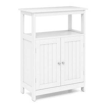 Bathroom Floor Storage Cabinet with Open Compartment Freestanding Organizer