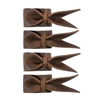 Set Of 4 Handmade Full Grain Leather Napkin Rings For Wedding Dinner Party