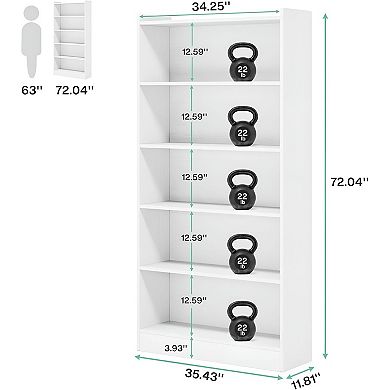 Narrow 6 Tier Bookshelf for Books, Plants, Décor, and Collectibles