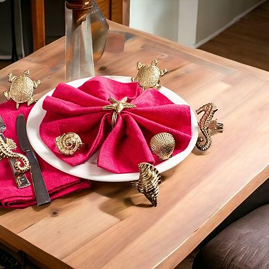 Set of 12 Nautical Theme Napkin Rings Antique Gold Holiday Table Decor