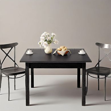 Small Square Wood Dining Table 39.4" for Kitchen, Apartment, or Dining Room
