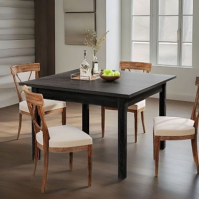 Small Square Wood Dining Table 39.4" for Kitchen, Apartment, or Dining Room